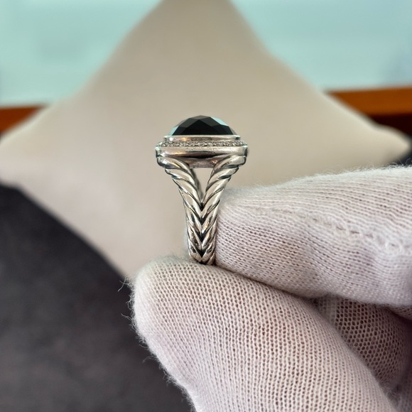 David Yurman 11mm Albion Ring with Black Onyx & Diamonds 5 - Picture 4 of 12